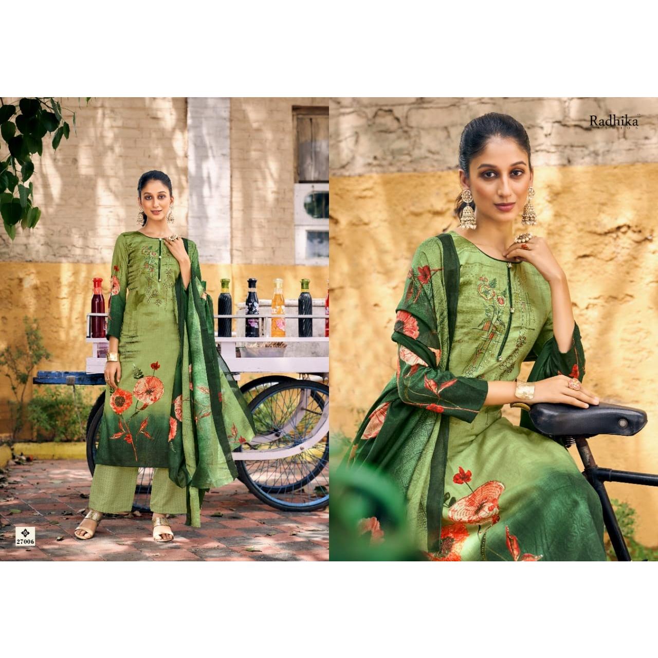 Buy Lovely Cream Tissue Chanderi Suit with Dupatta Online in USA – Pure  Elegance